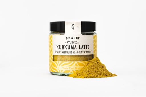 [5311391] Kurkuma Latte Goldene Milch Bio 120 ml Glas