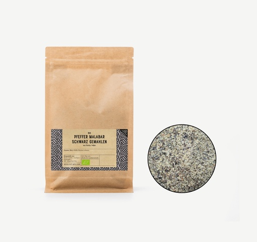 [4016131] Pfeffer Malabar schwarz gemahlen Bio Aromaschutz-Beutel 1 Kg