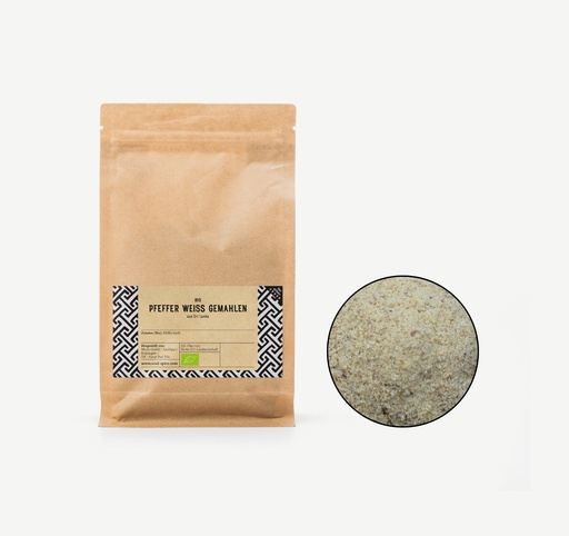 [4016151] Pfeffer weiß gemahlen Bio Aromaschutz-Beutel 1 Kg