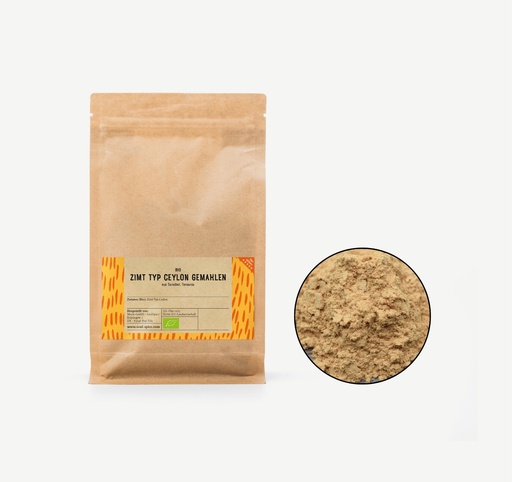 [4016211] Zimt Typ Ceylon gemahlen (Sansibar) Bio Aromaschutz-Beutel 1 Kg